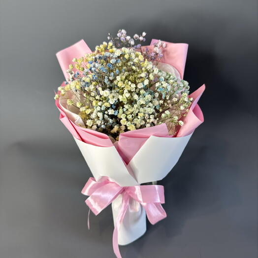 Букет дня комплимент🌸 радужная гипсофила