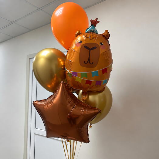 Набор воздушных Шаров на день рождение с капибарой