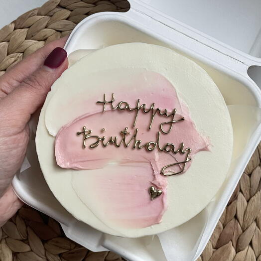 Бенто торт на день рождения подруге сестре розовый happy birthday