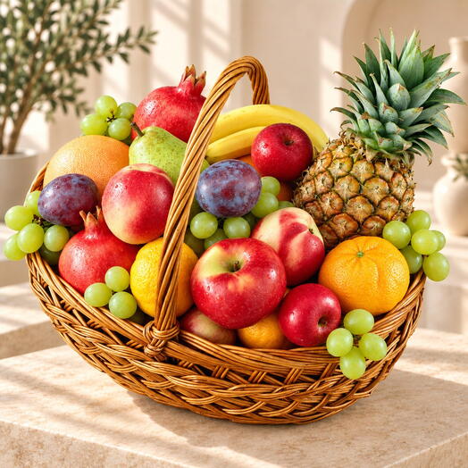 Cesta de frutas Tropical / peso: 8 kg / Tamaño: 40*33*66 / fruta fresca / set de regalo / cesta de regalo