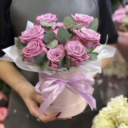 Aroma Violeta — Композиция из 9 фиолетовых роз
