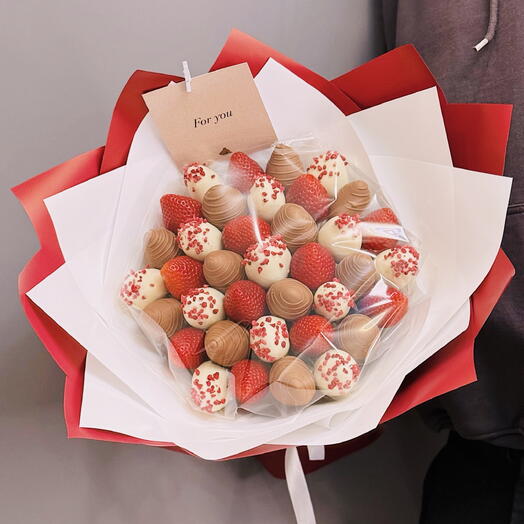 Клубника в шоколаде букет «candy cane»