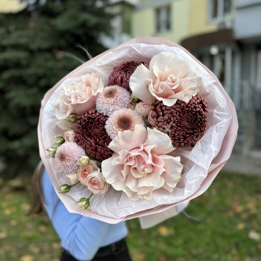 Круглый осенний букет