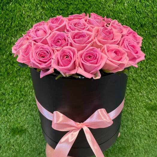 25 rosas Rosadas en una Caja