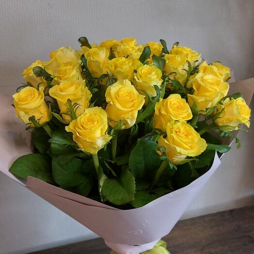 Букет из 25 желтых роз 🧡