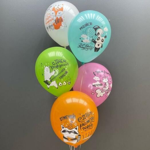 5 globos de helio