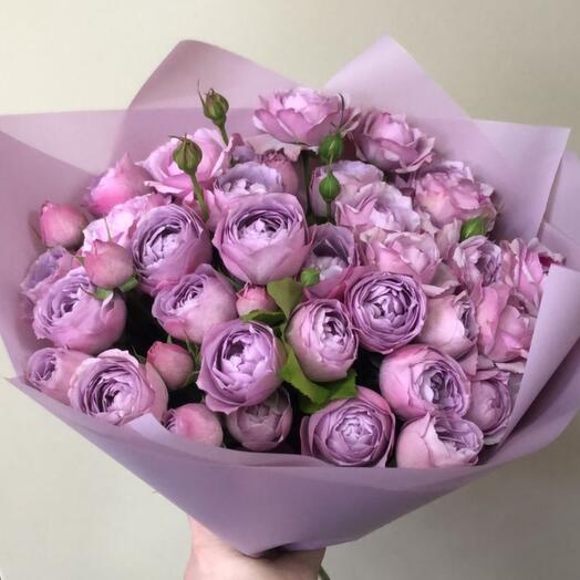 Ramo de rosas de peonía lavanda