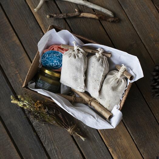 Подарочный набор антистресс с чаем и медом "Выздоравливай"