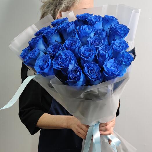 Синии розы 25 роз