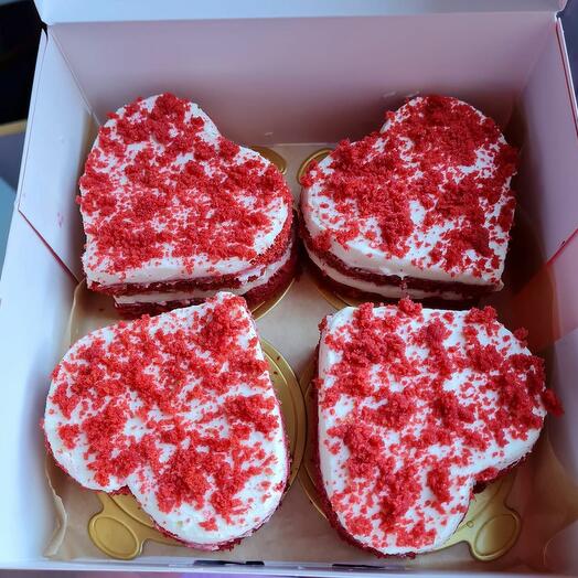 Mini Red Velvet Heart with Raspberry Filling