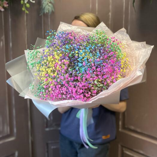Bouquet of rainbow gypsophila