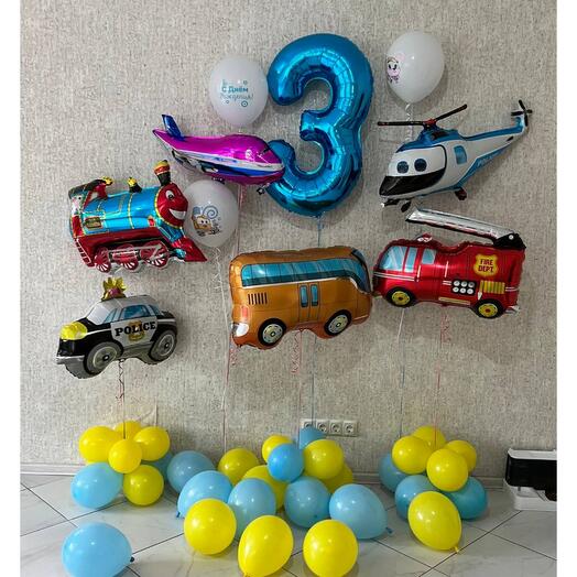Photo zone of balloons for a boy