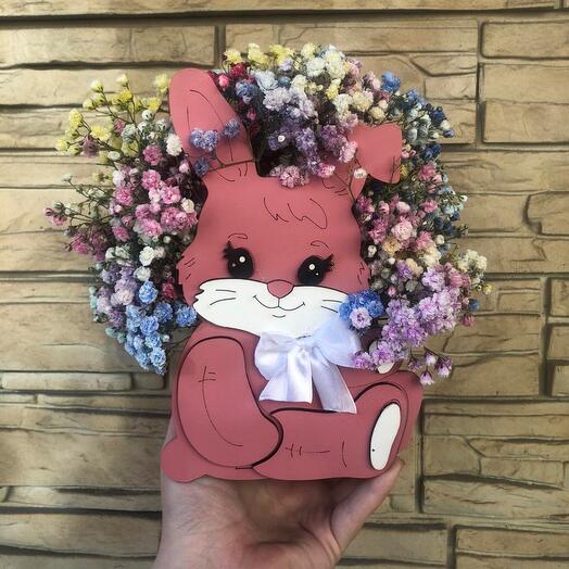 Цветы в коробке «Зайка»