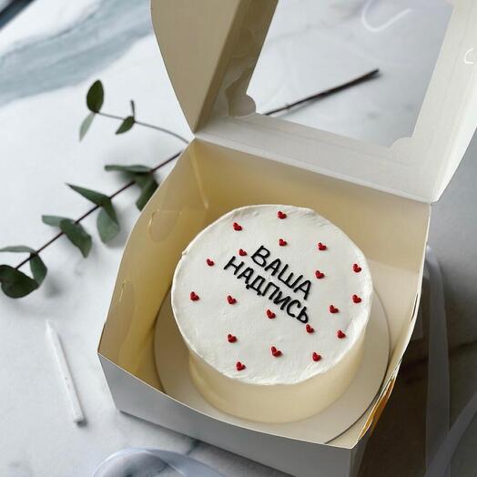 Бенто торт с вашей Надписью и сердцами