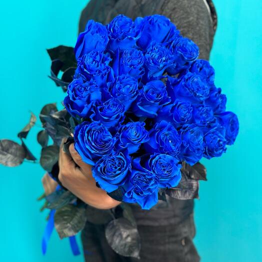 Букет из 25 синих роз