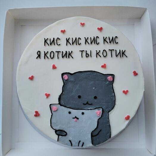 Бенто-торт " Я котик ты котик" на 14 февраля для любимого / любимой