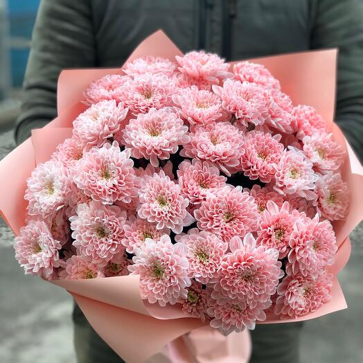 9 Кустовых хризантем в стильной упаковке