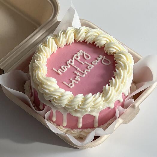 Бенто-торт с рюшами «happy birthday»
