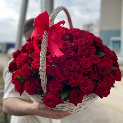 101 РОЗА В КОРЗИНЕ🌹