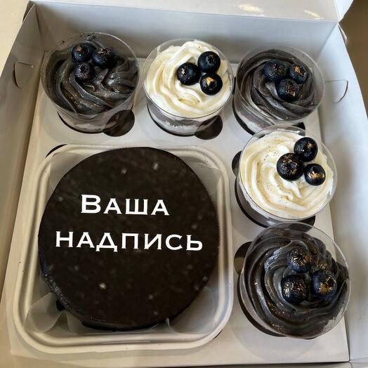 Набор бенто торт и десерты в стаканчиках