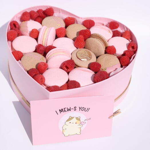 Delicious Chocolate-Passion Fruit Macarons in Heart Box