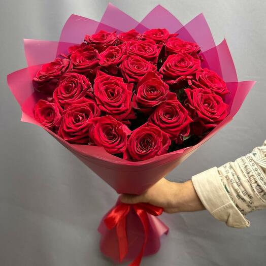 21 red roses 50cm