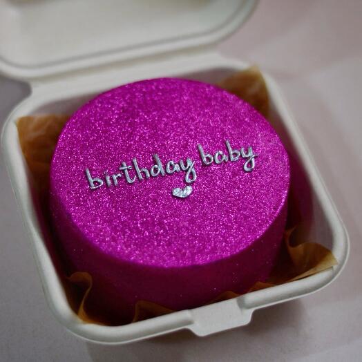Бенто-торт с блестками «birthday baby»