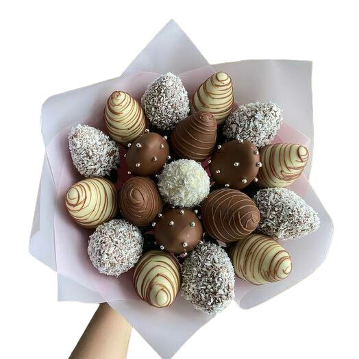 Bouquet of strawberries in chocolate 19pcs