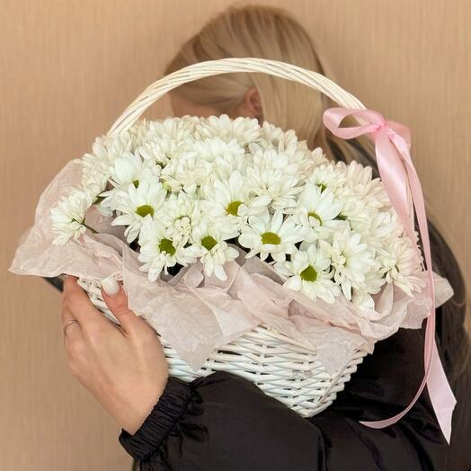 Шикарная корзина с хризантемами (М)