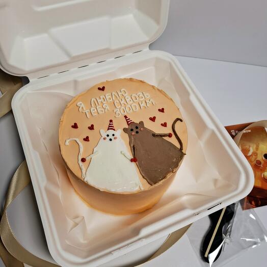 Бенто торт " с крысками" подруге, парню, жене. 650г