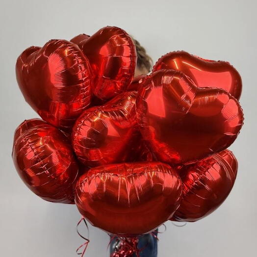 12 heart res balloons