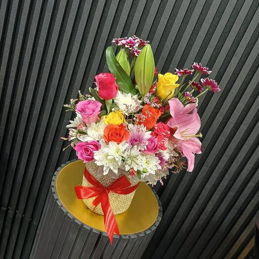 Colorful  flower basket