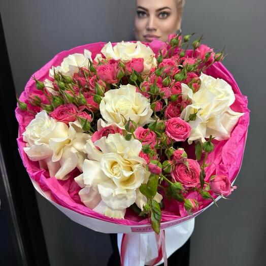 Новинка!Букет из французских и кустовых роз