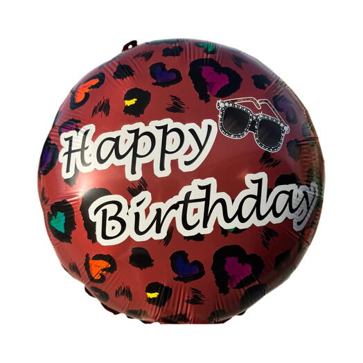 Воздушный шар гелий С ДНЕМ РОЖДЕНИЯ леопард. Helium foil balloon HAPPY BIRTHDAY leopard