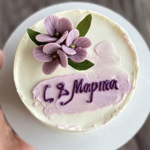 Торт 8 марта с цветком