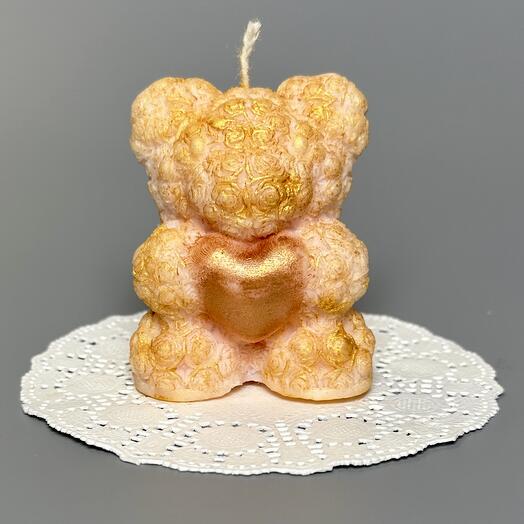 Праздничная свеча из кокосового воска для украшения тортов Bear Candle 3 ручной работы