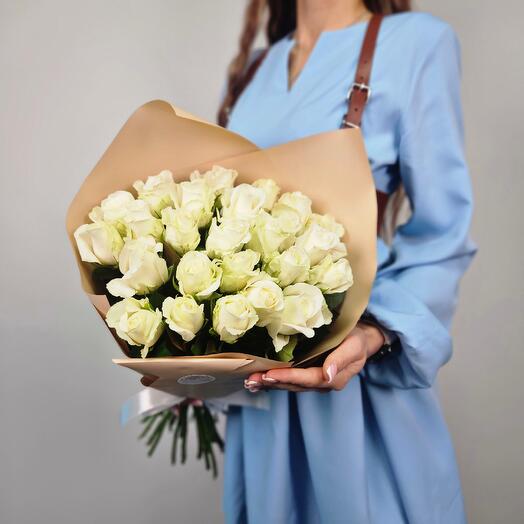 Букет белых роз ( 25 шт )