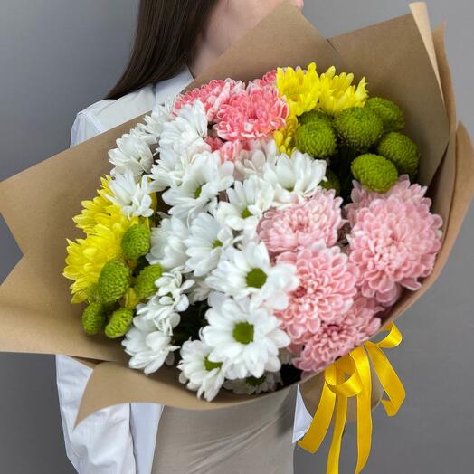 Букет из куст. хризантем микс