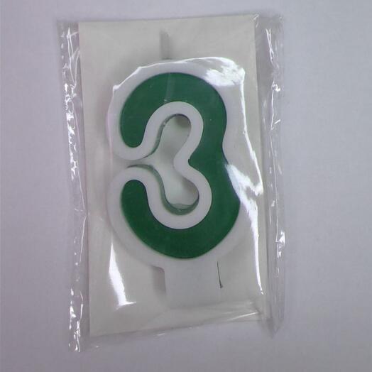 Цифра 3 зелёная