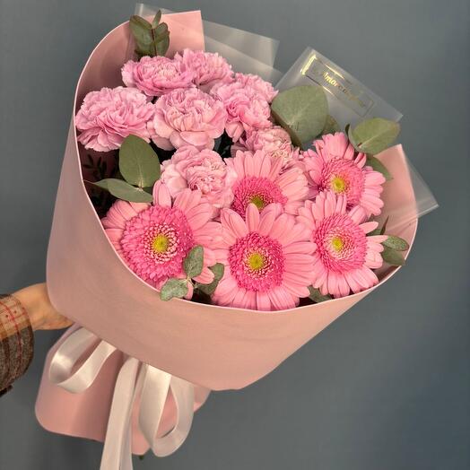 Суперстойкий букет из Гербер и Диантусов 🌸