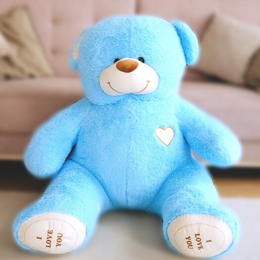 Огромный плюшевый мишка 200 см мятный I Love you