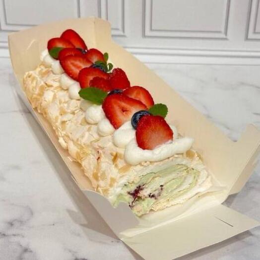 Меренговый рулет Фисташка Малина