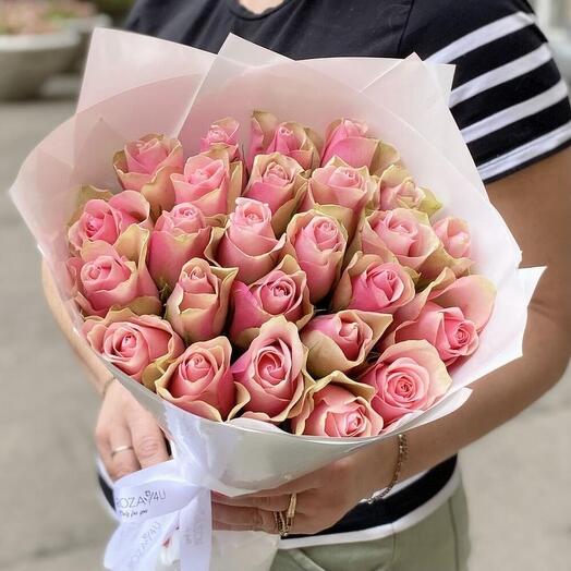Букет 25 роз Афина Пинк АКЦИЯ 50%