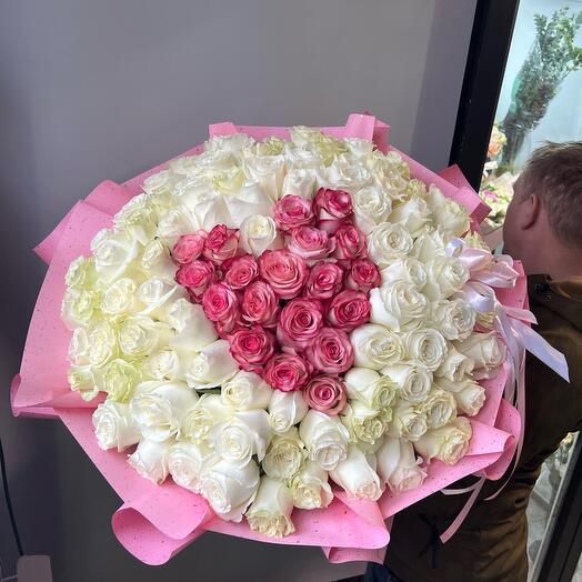 Букет сердце из 101 розы