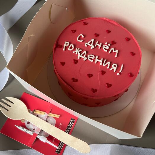 Бенто торт розовый на День рождения для девушки, девочки