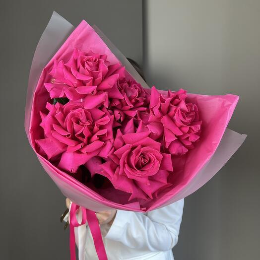 «5 ярко-розовых французских роз»