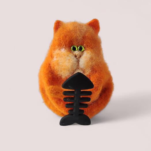 Валяная игрушка «Котенок Яша»