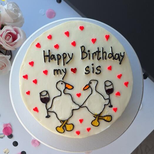 Торт Happy birthday sis