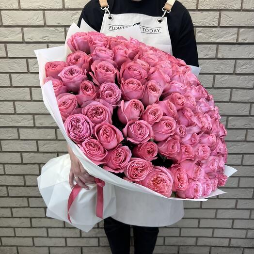 Букет из 99 роз сорта Pink Expression