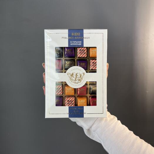 Коллекция мини-пралине Счастье 20 шт в горьком шоколаде